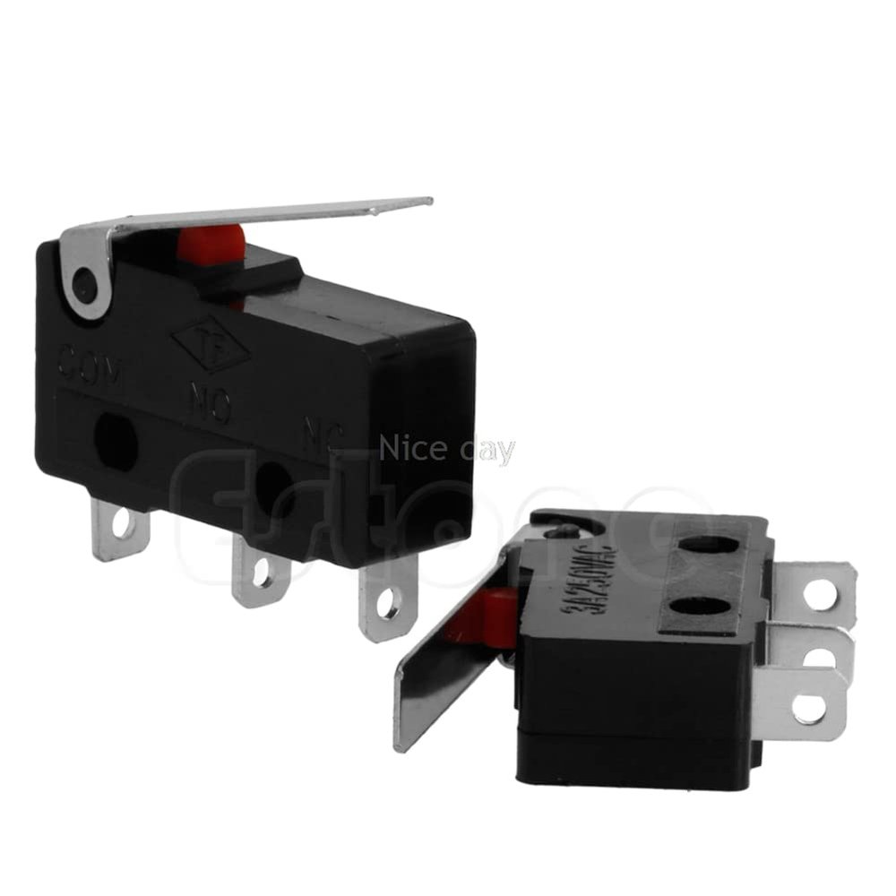 WARFEL 2-Pack 3A AC Subminiature Limit Switches, Roller-Arm Lever, C+NO+NC, F16 20