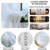 Hiseng 3D Pattern Semi-Transparent Voile Curtains, Modern 2-Piece Set, 140 x 160 cm, Rasenkatze view 4