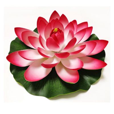 HKYBCF Artificial Floating Lotus Flower, 60 cm, Red
