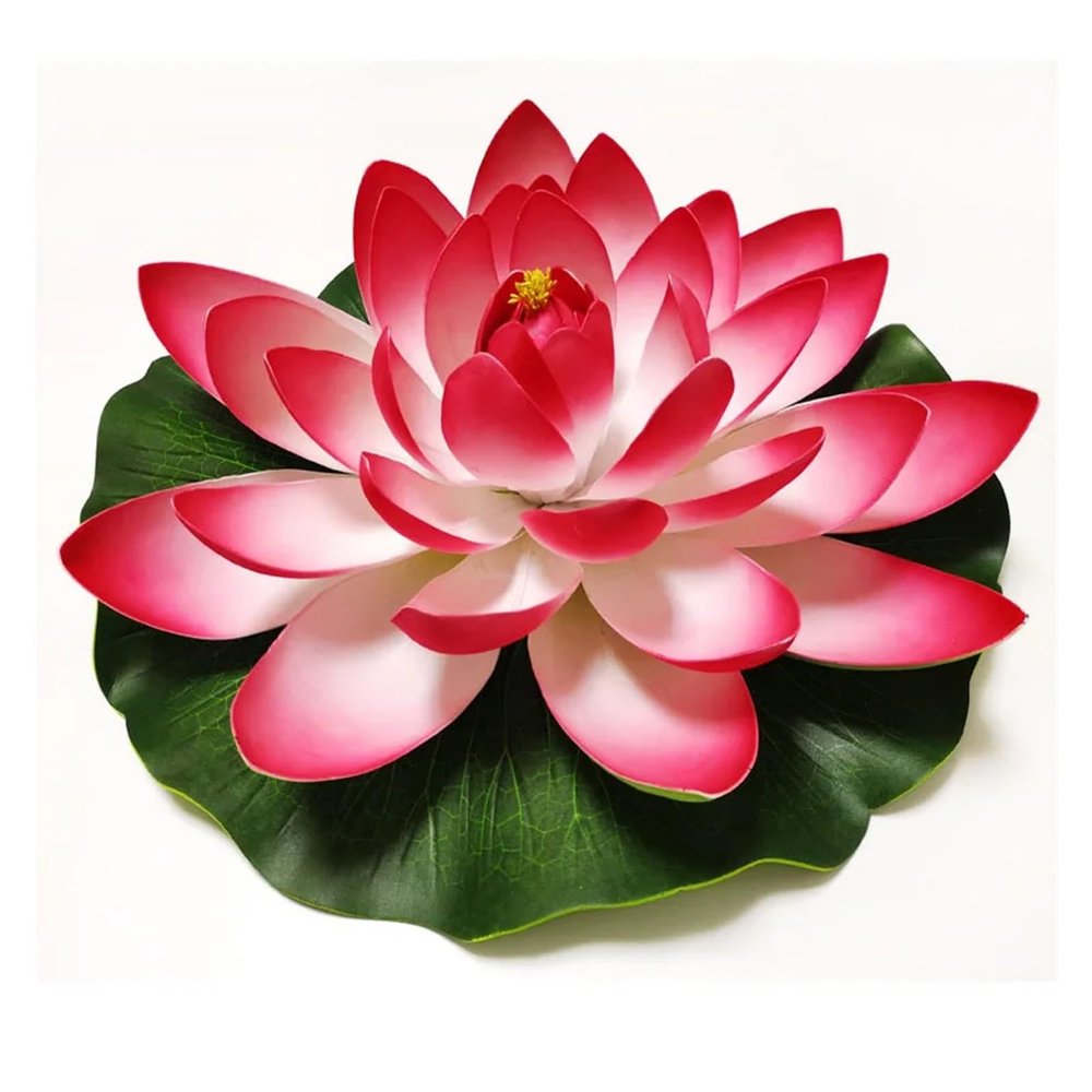 HKYBCF Artificial Floating Lotus Flower, 60 cm, Red