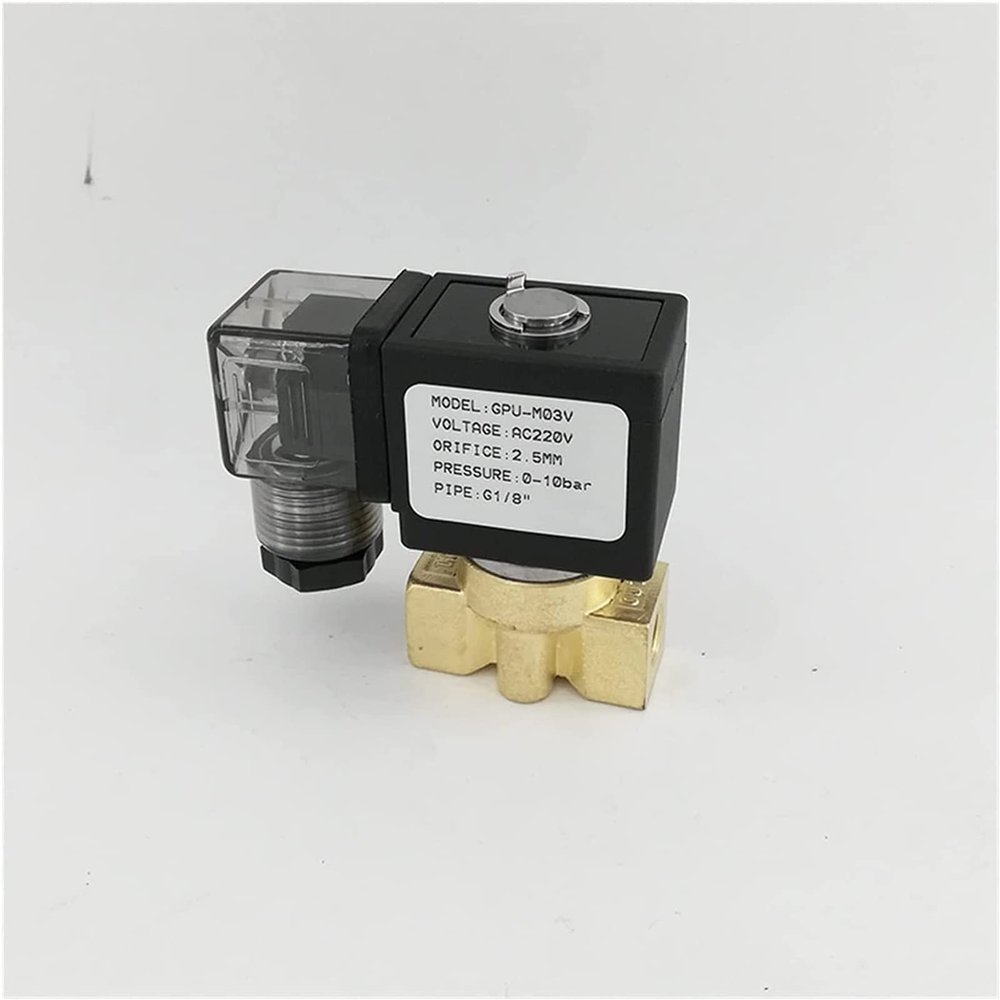 DC24V 2-Way Direct-Acting NC Brass G1/8-Inch Machine Steam Solenoid Valve, FKM Seal, 2.5 mm Orifice (Size: DC 12V)