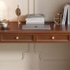 GArcan Desk for Home, 100% Solid Oak, Modern Furniture, Simple Desk, Workspace, Home Office, Computer Desk with 2 Drawers (40 in., Walnut) view 2