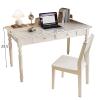 GArcan Desk for Home, 100% Solid Oak, Modern Furniture, Simple Desk, Workspace, Home Office, Computer Desk with 2 Drawers (40 in., Walnut) view 3