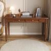 GArcan Desk for Home, 100% Solid Oak, Modern Furniture, Simple Desk, Workspace, Home Office, Computer Desk with 2 Drawers (40 in., Walnut) view 4