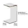 DYUNCZ Acrylic C-Shaped Side Table, Clear Couch Bedside Table, Gray, 65 cm view 2