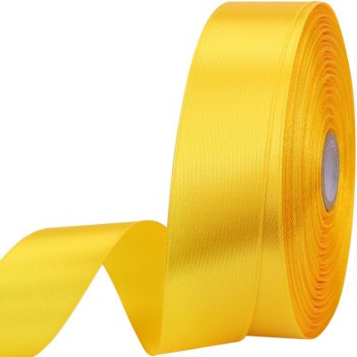 2.5 cm x 45.7 m Yellow Satin Ribbon for Gift Wrapping, Weddings, Crafts, Holidays and More
