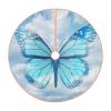 Christmas Tree Skirt with Blue Butterfly and Clouds view 1