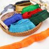SYSUII 25 m x 2.8 cm Cotton Fringe Trim, Dark Blue view 2