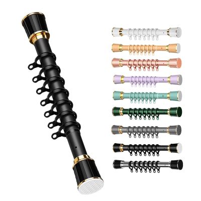 Tension Curtain Rod, Sturdy No-Drill Curtain Rod, Secure and Load-Bearing, 39.1–500 cm, for Room Dividers, French Windows, Bathrooms, and Patios (Color: Black, Size: 408.9–499.1 cm)