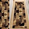 QQrunner Brown Patchwork Carpet Runner, Non-Slip, Washable, 90 x 550 cm view 1