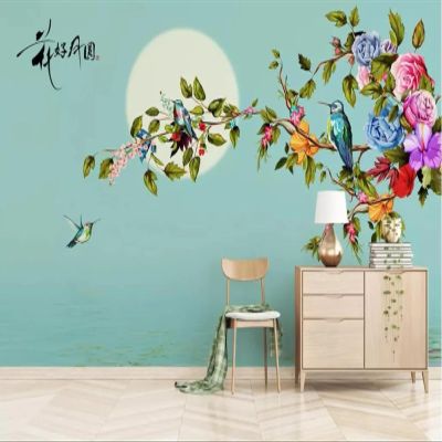 ISAPEE Custom Large-Format 3D Wall Art in Chinese Style, Hand-Painted Rose Wall Flower