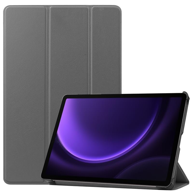 Samsung Galaxy Tab S9 FE 10.9-Inch 2023 Case, Trifold Stand Cover with Pencil Holder, Auto Sleep/Wake, Soft PU Leather, Gray
