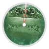 Christmas Tree Skirt, Large Tree Base Cover, New Year's Party Decoration, Gator Lurking Green view 1