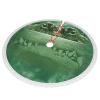 Christmas Tree Skirt, Large Tree Base Cover, New Year's Party Decoration, Gator Lurking Green view 2