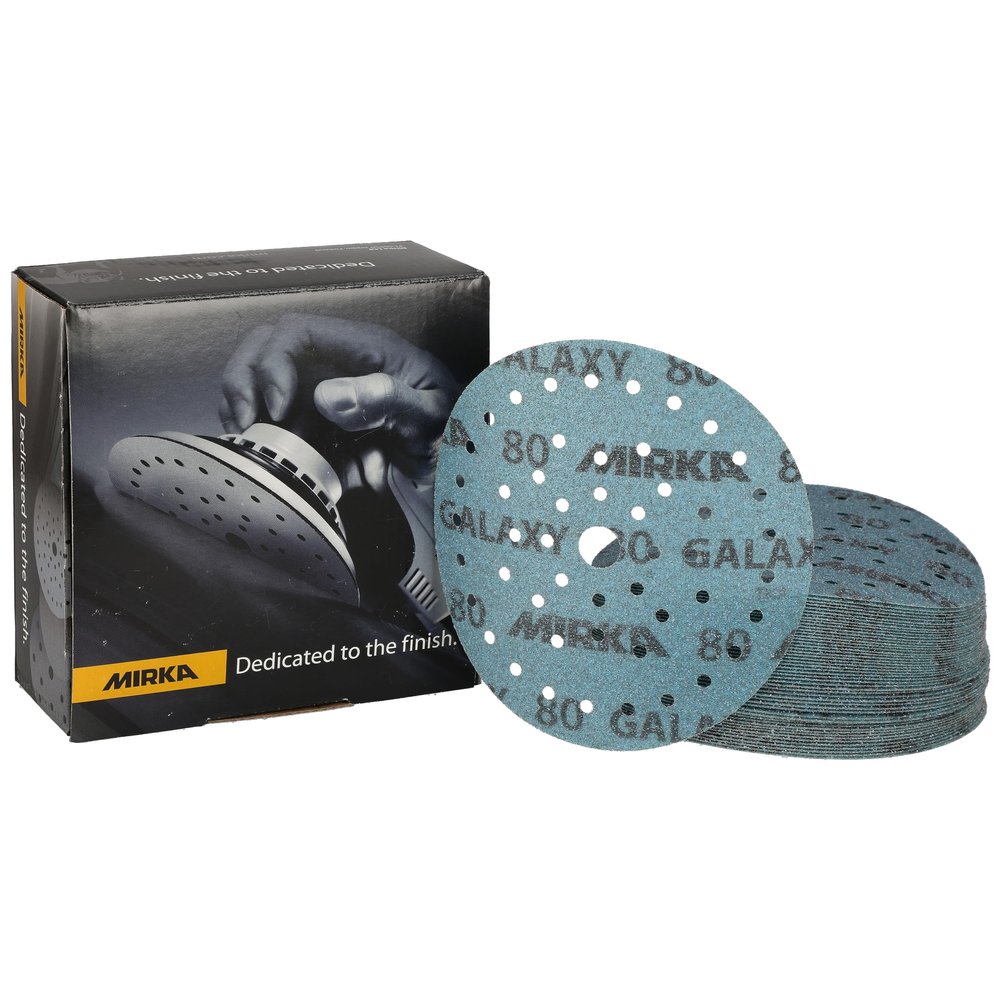 Mirka Galaxy Multifit Sanding Discs, 150 mm, Grit 80, 50-Pack