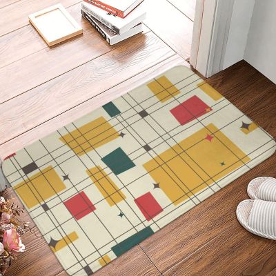 ZaKhs Mid-Century Doormat with Modern Print, Absorbent, Non-Slip, Indoor, 40 x 60 cm