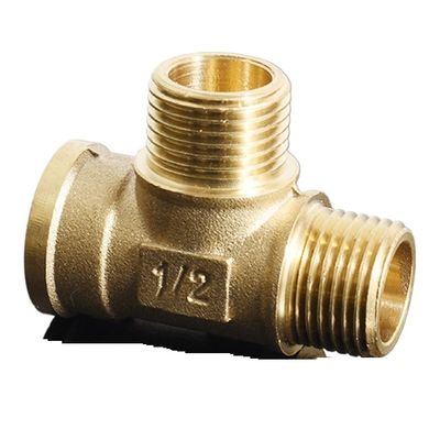 FaLkin DN15 G 1/2" BSP Male/Female Brass Straight Nipple Coupling Union, 45-Degree Angle, Y, T-Piece, Corner, Cross, 3-/4-Way Pipe Fitting Connector (Color: Tee Union F-F-M)