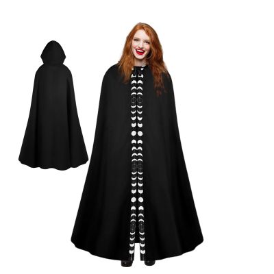 BSEID Long Hooded Cape, Adjustable Polyester Witch Cape for Adults
