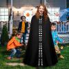 BSEID Long Hooded Cape, Adjustable Polyester Witch Cape for Adults view 3