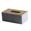 Home Decor Marble Tissue Box Cover with Gold Trim, Faux Leather, White view 1