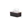 Home Decor Marble Tissue Box Cover with Gold Trim, Faux Leather, White view 2