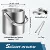 1.3-L Stainless Steel Ice Bucket with Lid and Tongs view 4