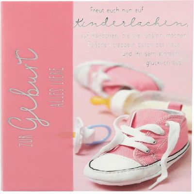 Emotions Folded Card, 1 pc., Birthday Card 53 / For the New Baby, Much Love, Celebrate