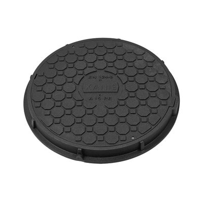 Lightweight DN500 Plastic Manhole Cover with Frame, Lock, Class A15, Black