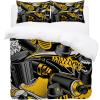 King Size Bedding Set, Yellow Graffiti, 3-Piece, Ultra-Soft view 2