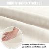 DEZYPZAM Stretch Velvet Chair Covers, Ivory White, 4-Pack view 2