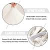 DEZYPZAM Stretch Velvet Chair Covers, Ivory White, 4-Pack view 3