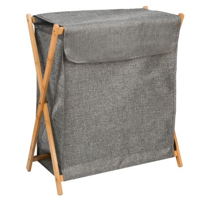MAYMA Mobile Laundry Hamper with 4 x 40 L Removable Bags, Casters and Metal Frame, Gray (56.5 x 34 x 50 cm)