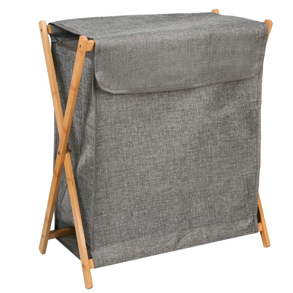 MAYMA Mobile Laundry Hamper with 4 x 40 L Removable Bags, Casters and Metal Frame, Gray (56.5 x 34 x 50 cm)