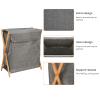 MAYMA Mobile Laundry Hamper with 4 x 40 L Removable Bags, Casters and Metal Frame, Gray (56.5 x 34 x 50 cm) view 4