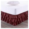 Luxurise Premium-Quality 3-Tier Ruffled Waterfall Bed Skirt, Wrinkle- and Light-Resistant, 15 in. High, Brown, Double 100 x 200 x 38 cm view 3