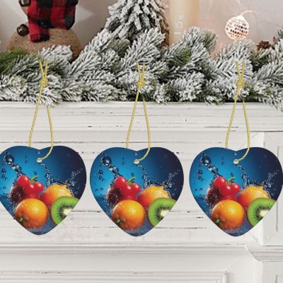Personalized Ceramic Christmas Heart Hanging Ornament