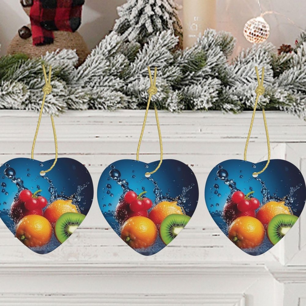 Personalized Ceramic Christmas Heart Hanging Ornament
