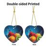 Personalized Ceramic Christmas Heart Hanging Ornament view 3