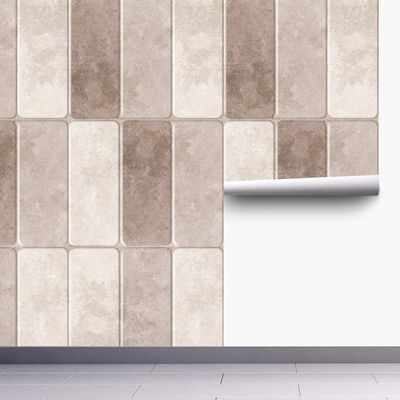 Peel-and-Stick 3D Brick Wallpaper, Beige/Light Brown