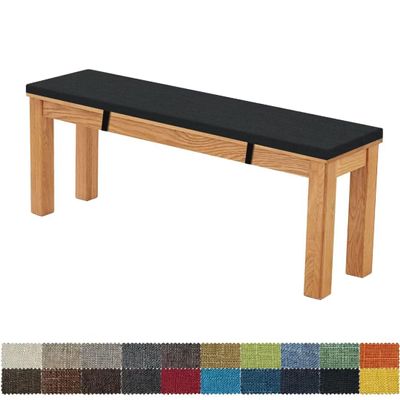 FIOVIP Bench Cushion 180 x 50 x 8 cm, Removable and Washable, Double Non-Slip, Black