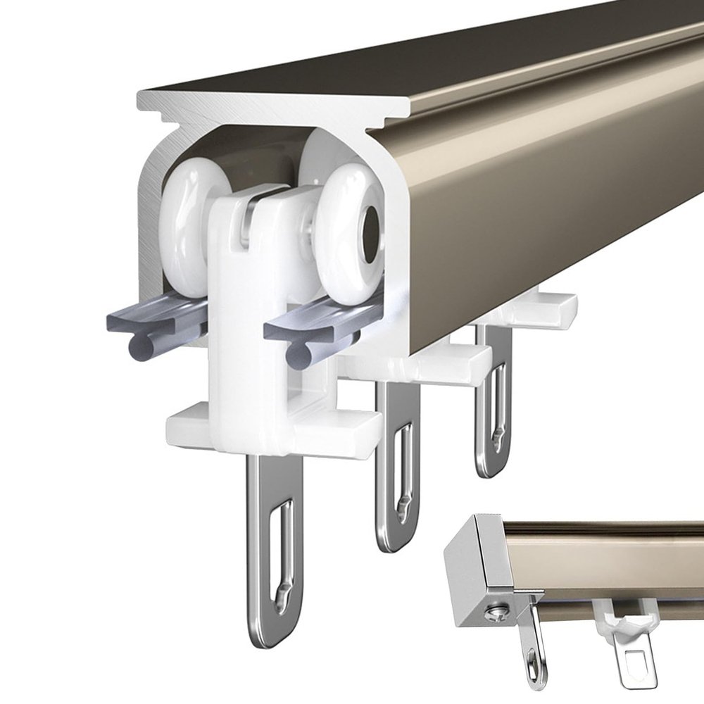 V3VOGUE Aluminum Curtain Track, 0.5–6 m, Wall or Ceiling Mount
