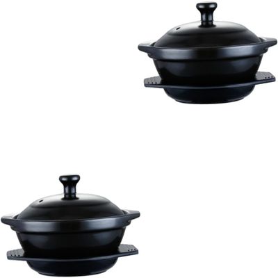 2-Piece Ceramic Casserole Pots with Lids