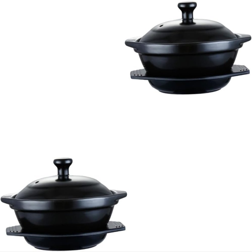 2-Piece Ceramic Casserole Pots with Lids