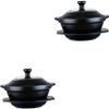 2-Piece Ceramic Casserole Pots with Lids view 1