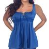 WEITING Women's Sleeveless Lace Camisole Top, Loose Fit, Plus Size, Royal Blue, XXXXXL view 1