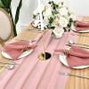 Dusty Rose Chiffon Table Runner, 30/70 × 300 cm view 4