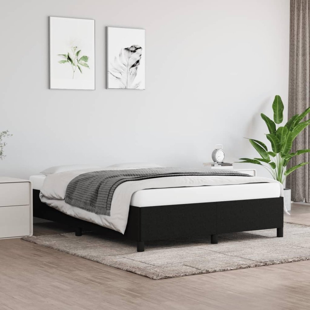 Hovothy 55.1 x 78.7 in Bed Frame, Upholstered Platform Storage Bed, Black