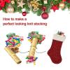 Hixingo Personalized Christmas Stocking, Large Knitted Embroidered Holiday Sock, Gray Beige, 1 Count view 4