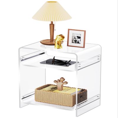 solaround Acrylic Side Table/Nightstand, 40 x 30 x 50 cm, Transparent