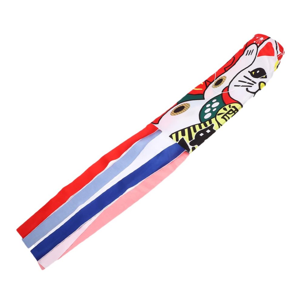 Abaodam Japanese Cat-Motif Windsock Hanging Decoration for Garden and Patio